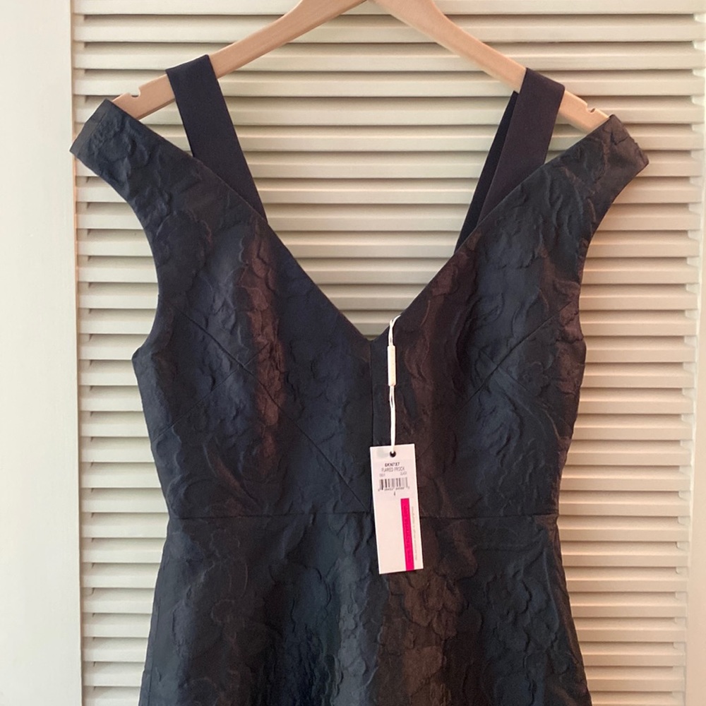 NWT $448 TRACY REESE NIGHT ROSE FLARED FROCK BLACK DRESS Size 4